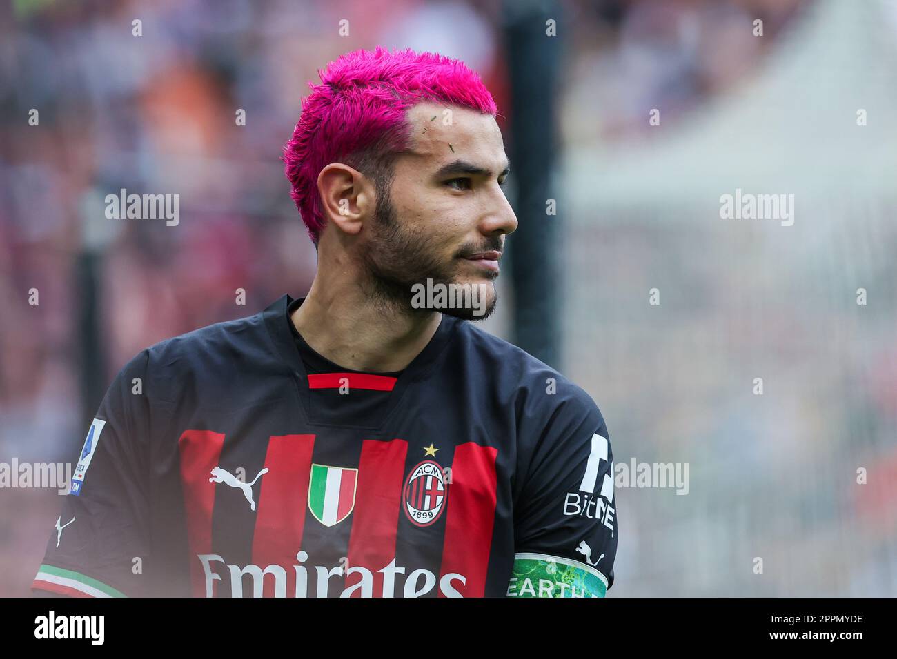 Milan, Italy. 04th Apr, 2022. Theo Hernandez (AC Milan) New Jersey detail  during AC Milan vs Bologna FC, italian soccer Serie A match in Milan, Italy,  April 04 2022 Credit: Independent Photo