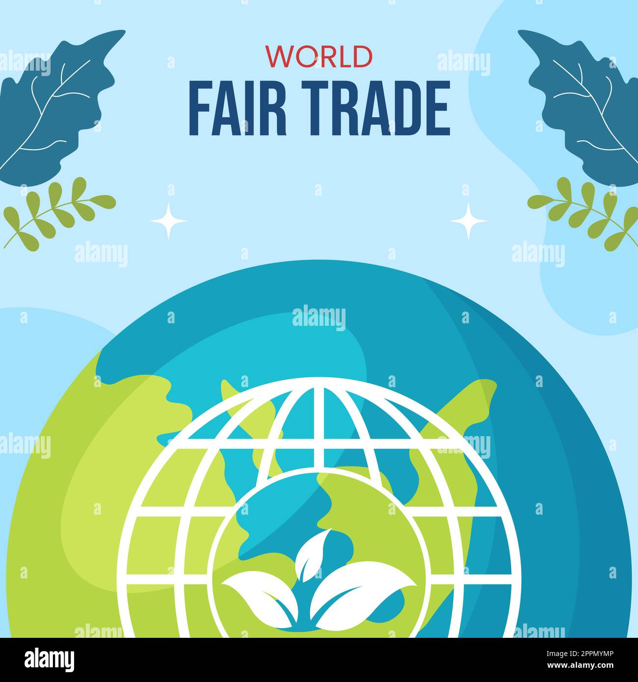 World Fair Trade Day Social Media Background Illustration Cartoon Hand