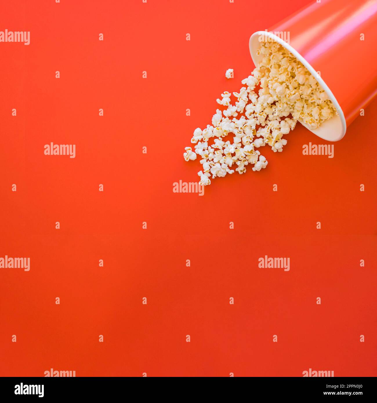 Bucket popcorn with space left Stock Photo
