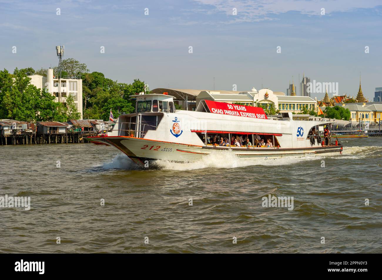 River boats on the Chao Phraya River, Bangkok, Thailand Stock Photo - Alamy