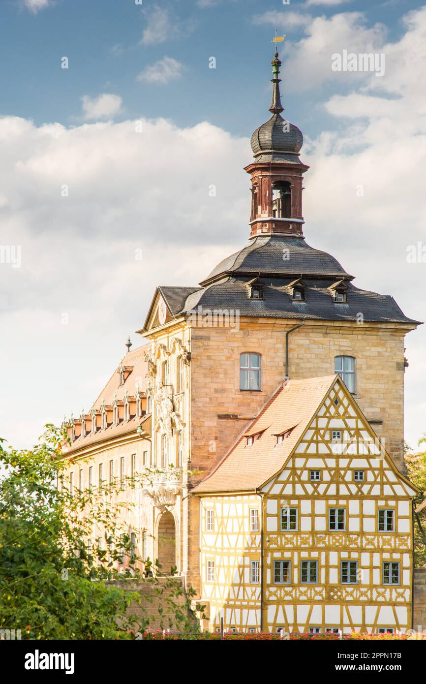 Altes Rathaus in Bamberg. The historic town hall was built in the 14th ...