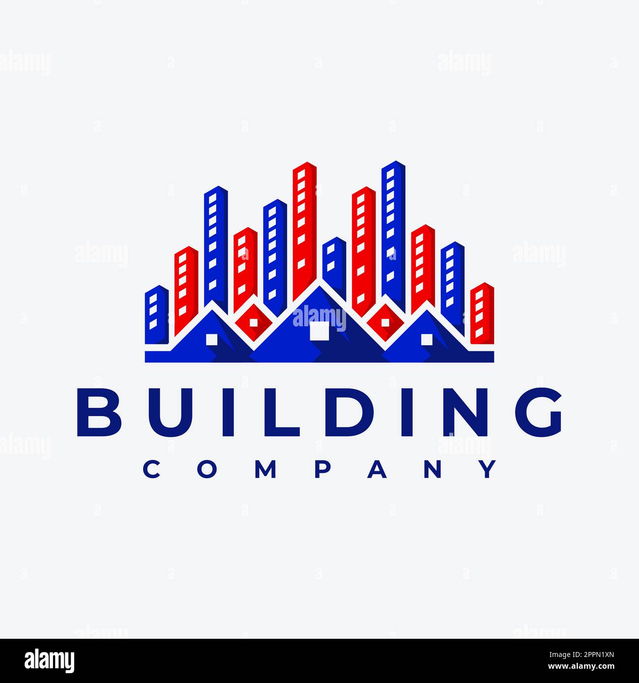 United states home building logo design template. US realty city logo branding. Stock Vector