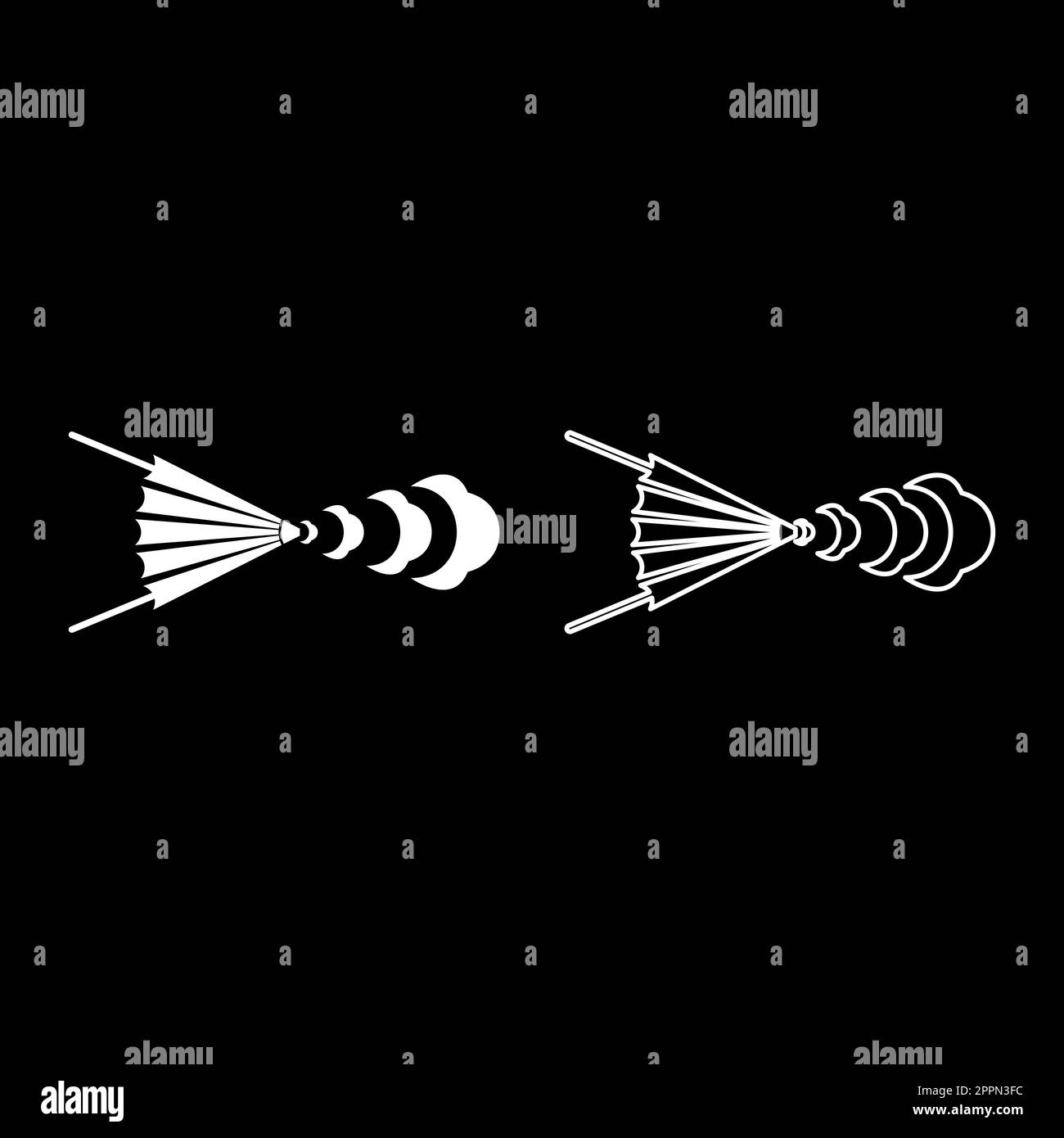 Bellows blacksmith wind vintage set icon white color vector ...