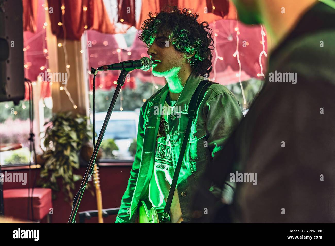 Milan, Italy 24 april 2023 Energetic live performance of a talented