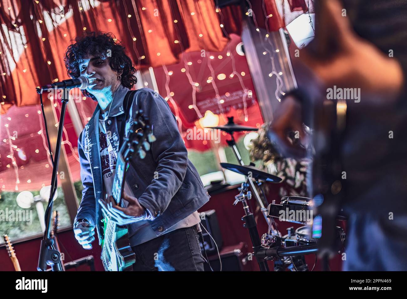 Milan, Italy 24 april 2023 Energetic live performance of a talented