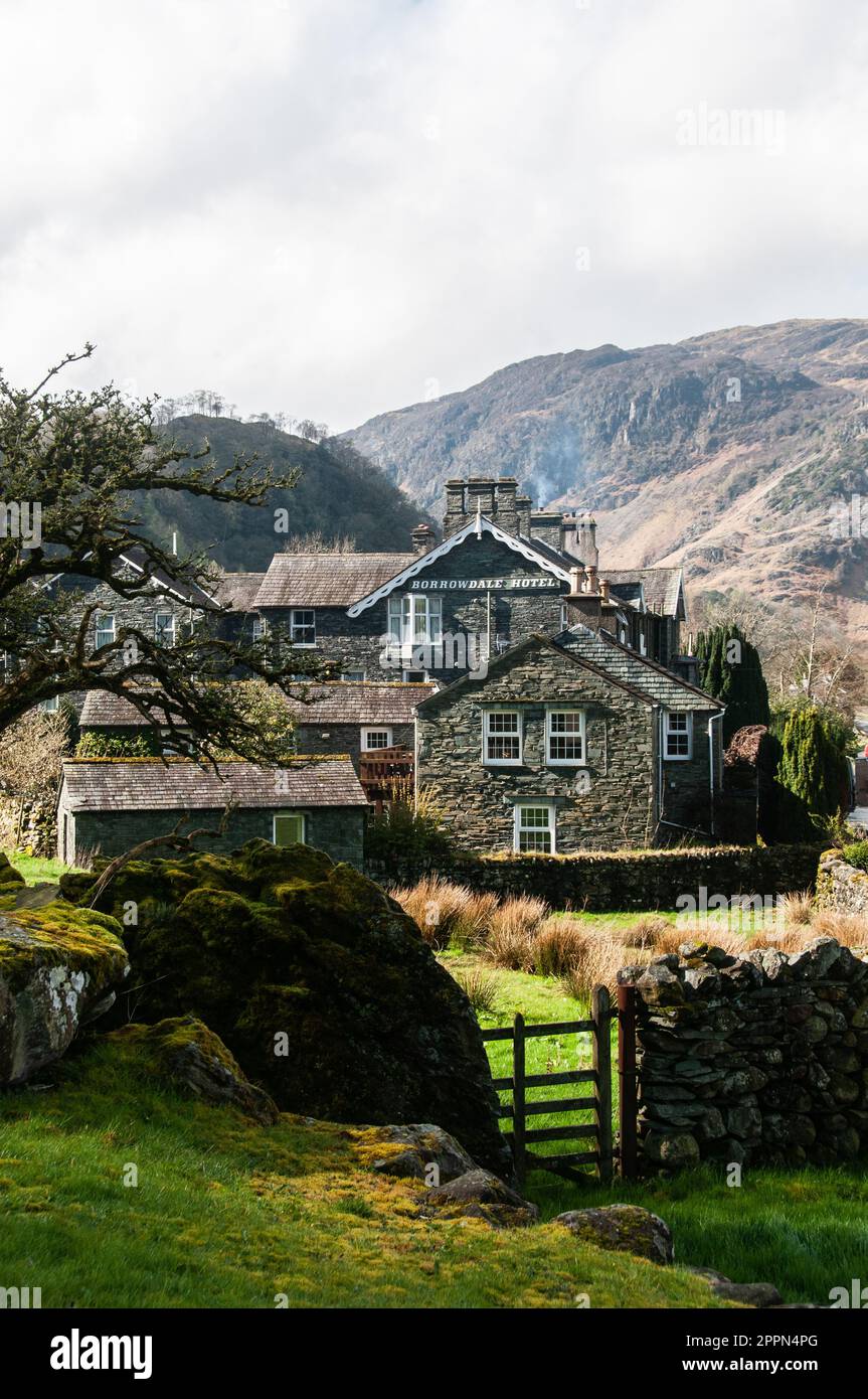 Around the UK - High Spy viewed across of the Borrowdale Hotel, Lake ...