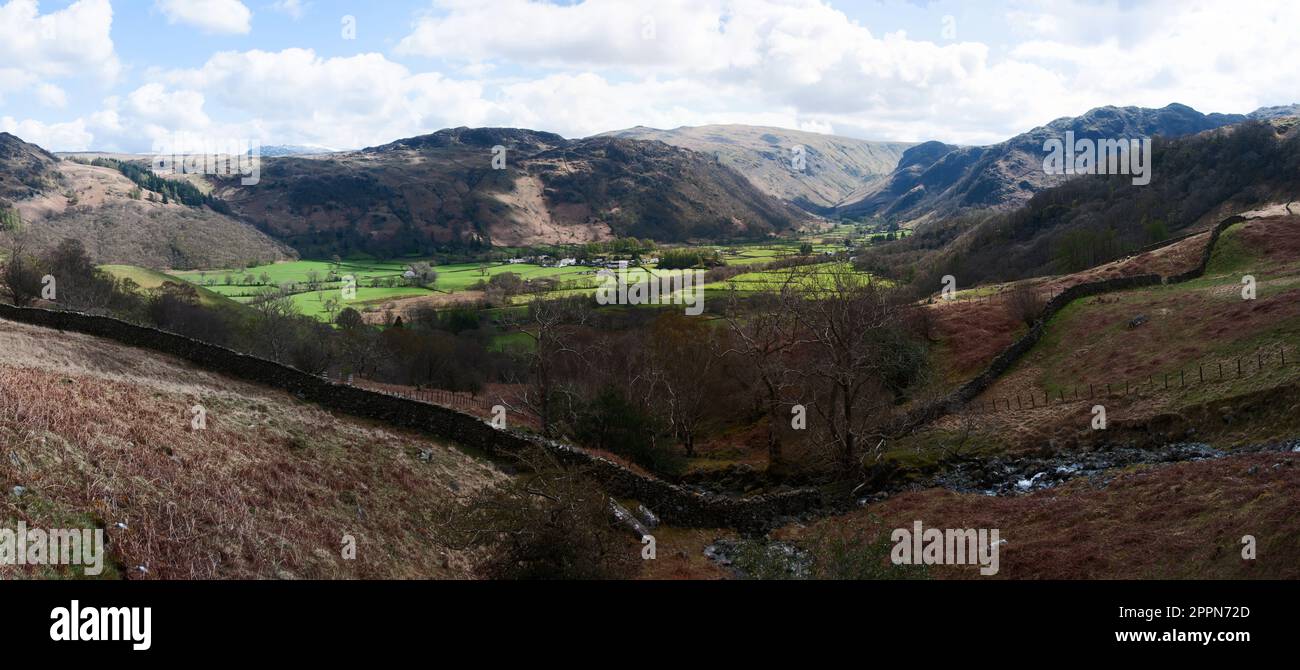 Around the UK - view towards Stonethwaite, Borrowdale Valley, Lake District, UK Stock Photo