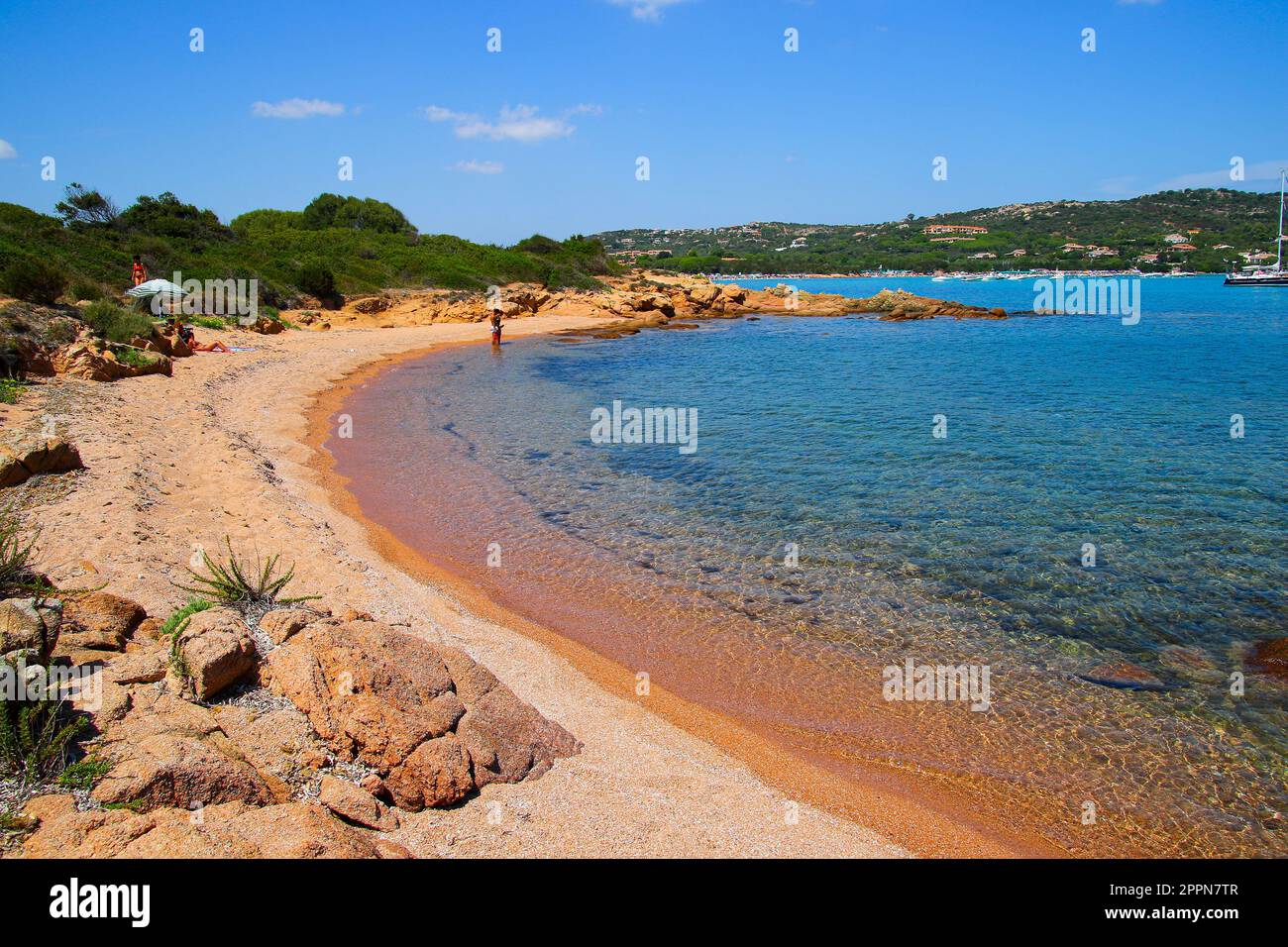 Small sandy beach in the bay of Porto Istana on the Costa Smeralda