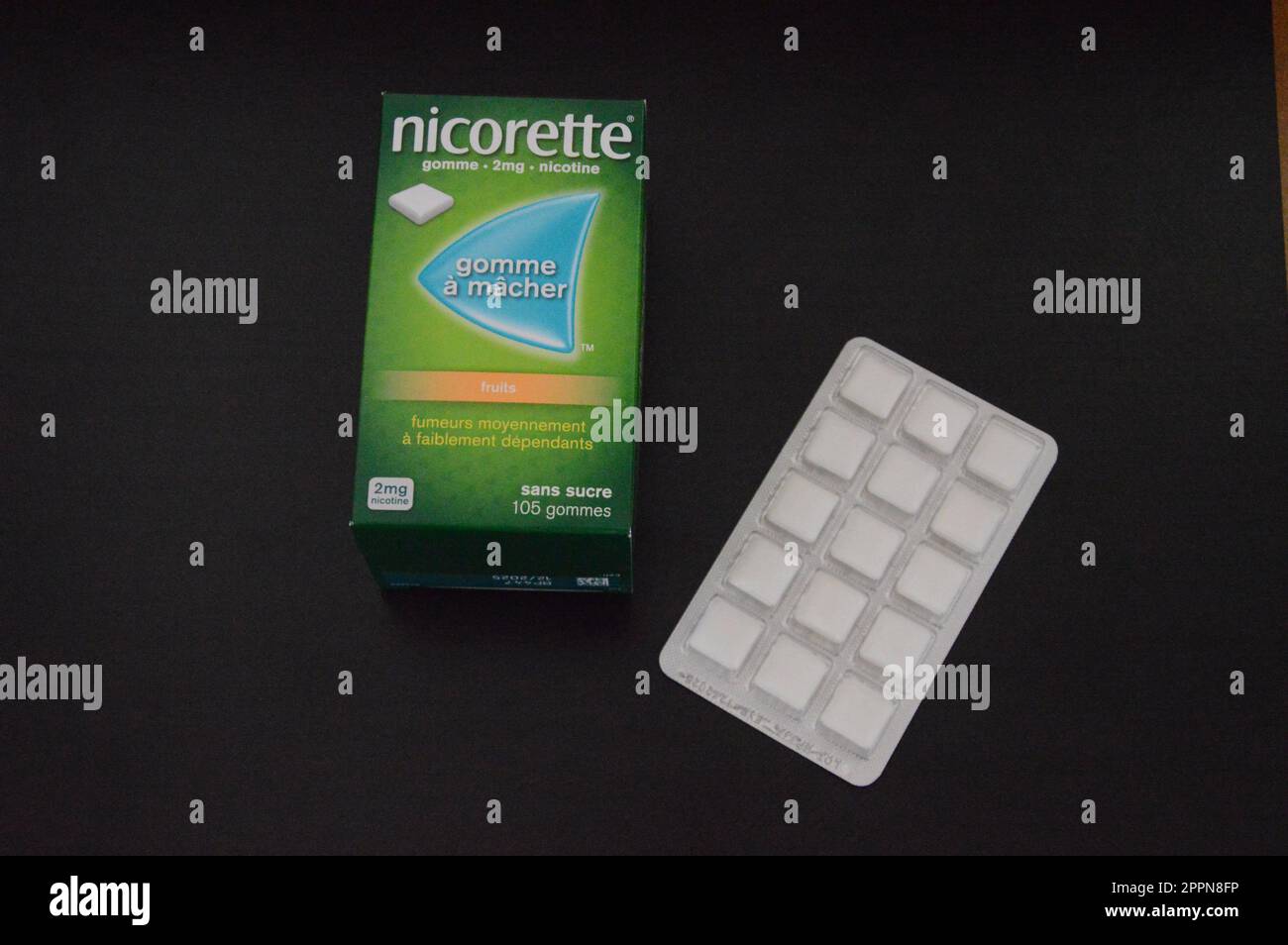Nicorette nicotine chewing gum Stock Photo Alamy