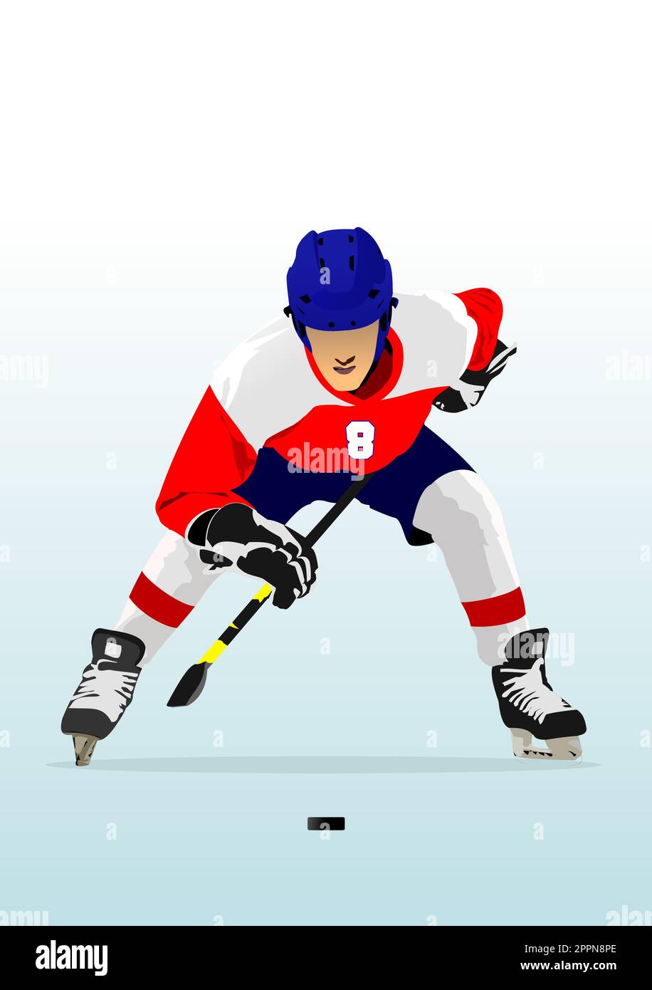 Hockey players. 3d vector color illustration Stock Vector Image & Art ...