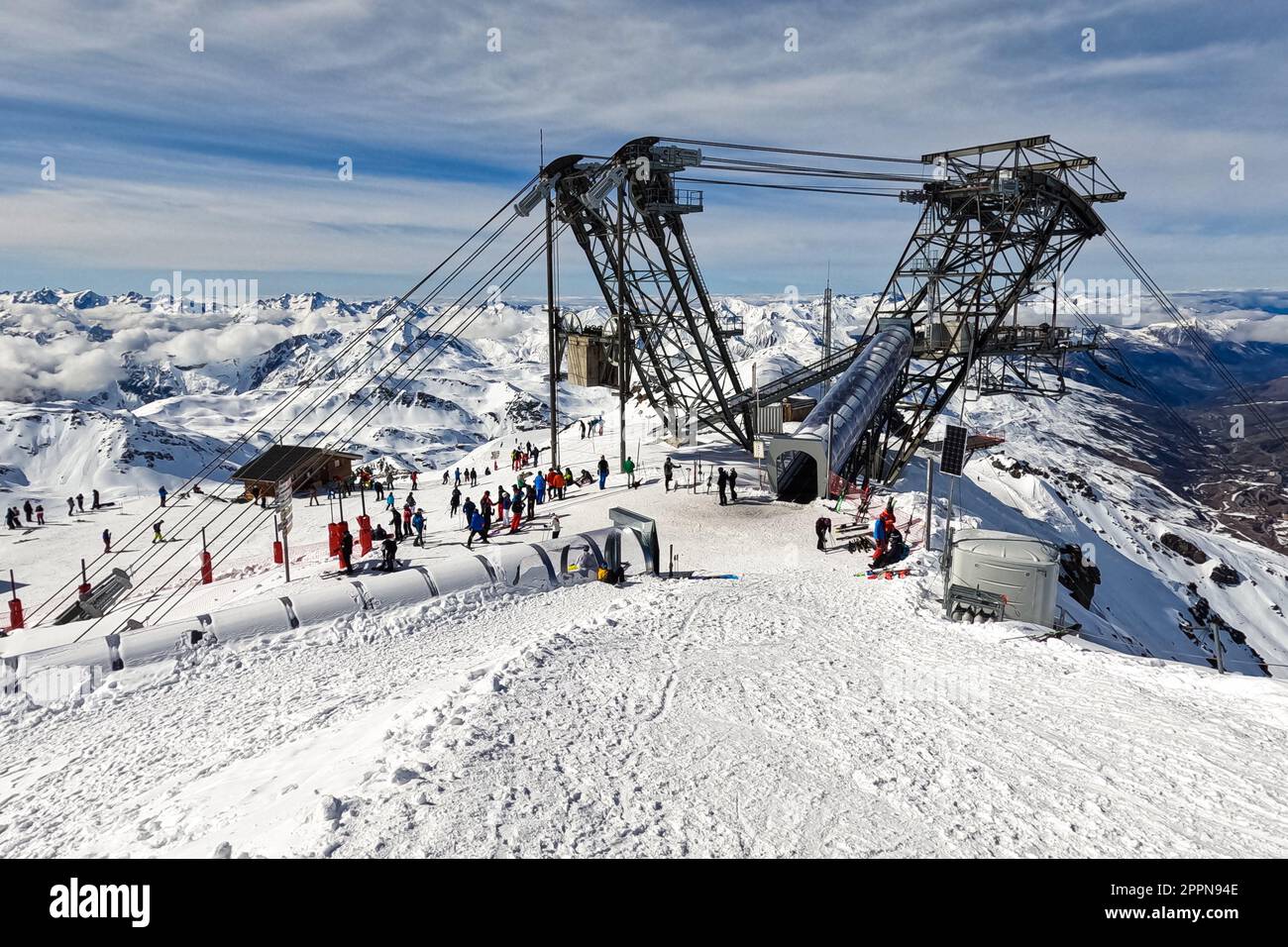 Cable car station located at the summit of "Cime de Caron" above the