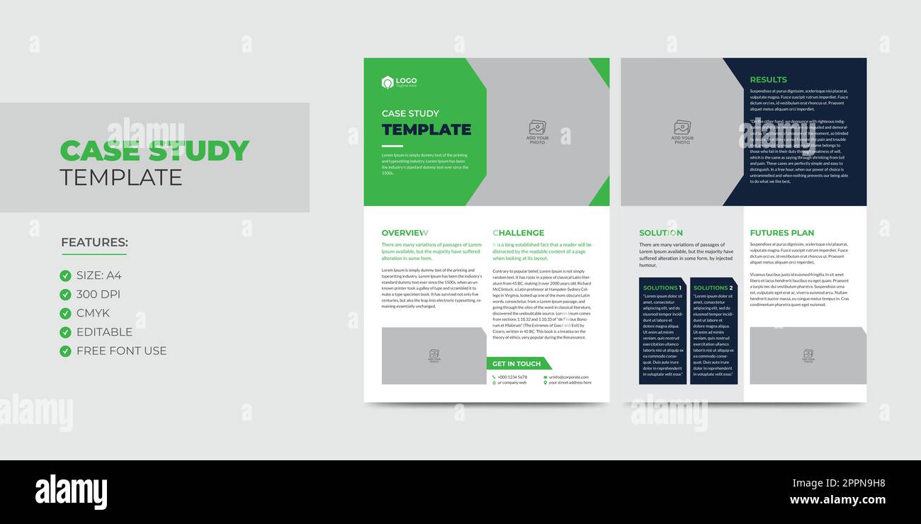 Case Study Template. Corporate Modern Business Double Side Flyer and Poster Template. Modern