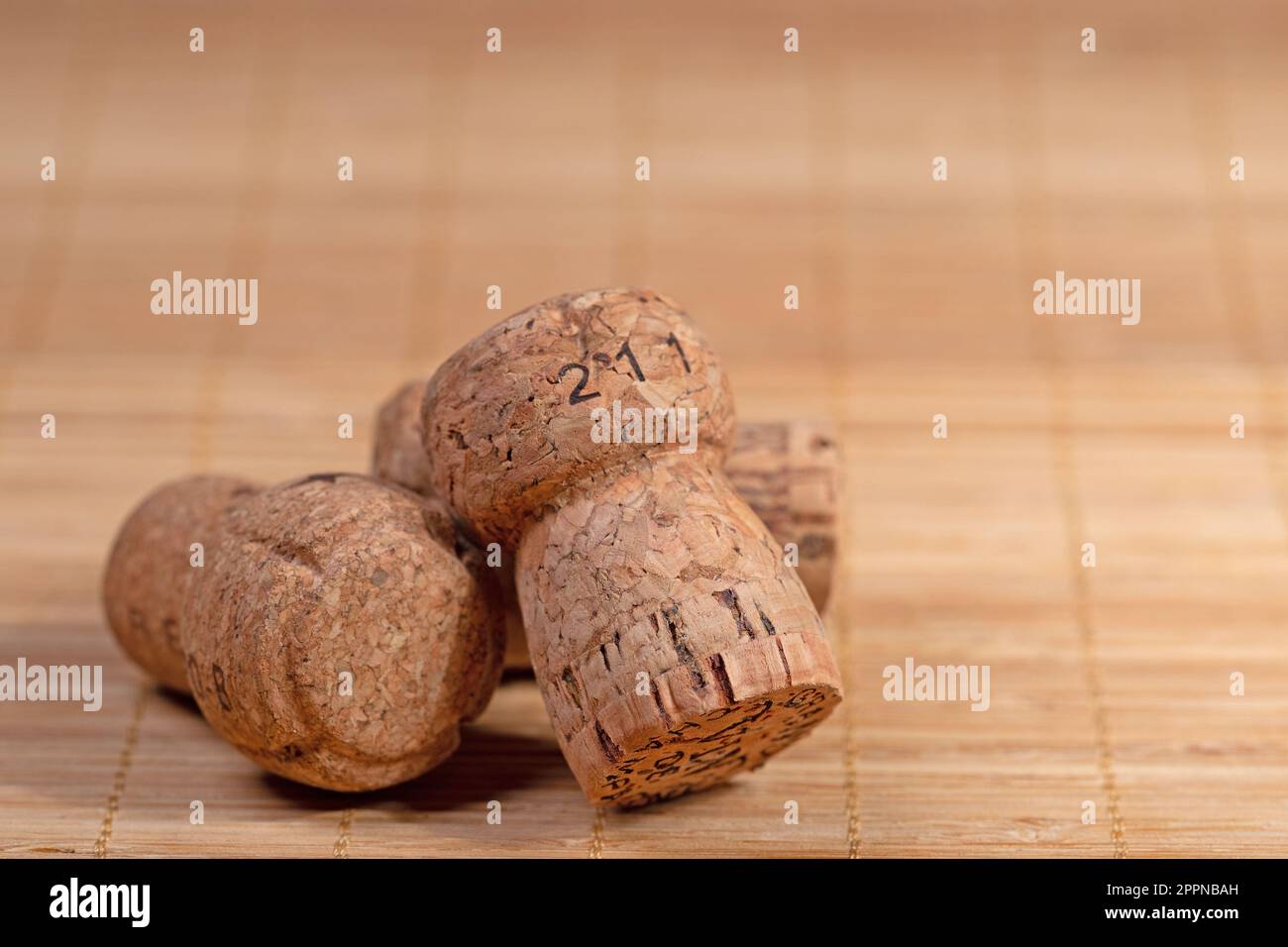 Champagne cork in a closeup Stock Photo