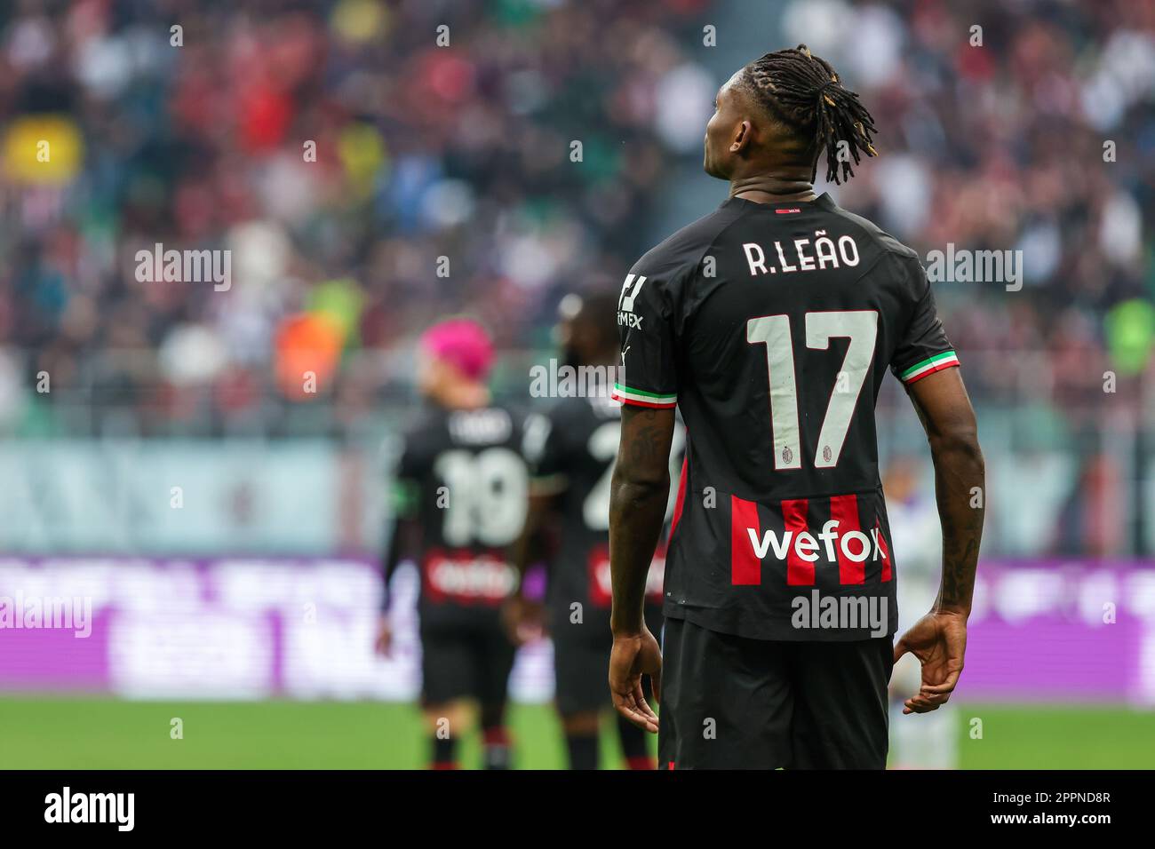 Rafael Leao of AC Milan celebrates after scoring a goal during Serie A ...