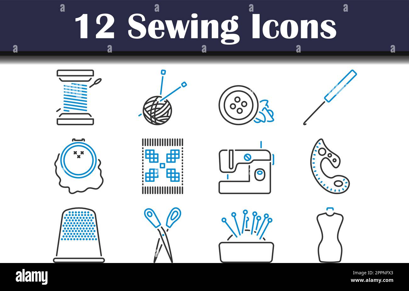 Sewing Icon Set Stock Vector Image & Art - Alamy