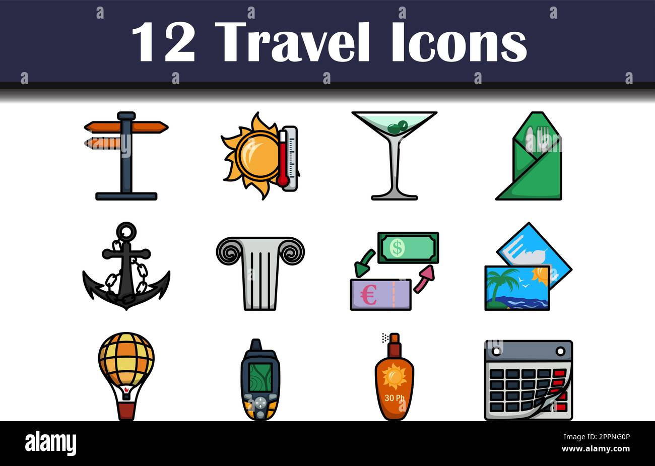 Travel Icon Set Stock Vector Image & Art - Alamy