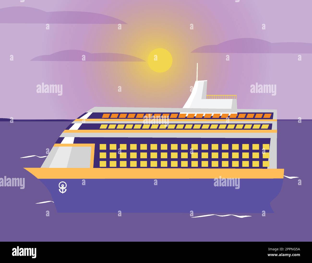 Cruise ship flat design Stock Vector Image & Art - Alamy