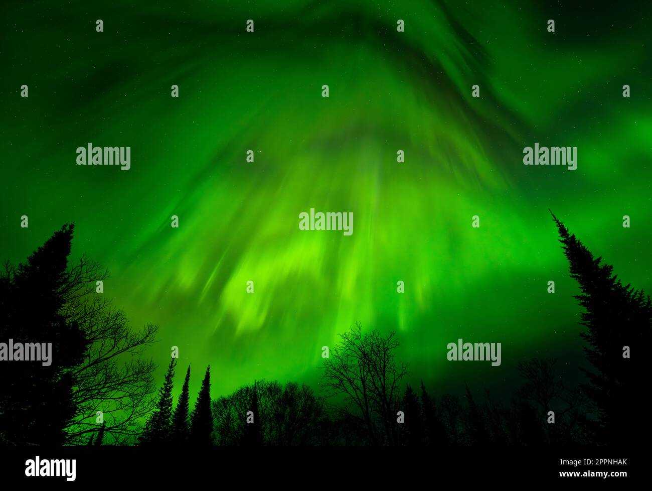 Aurora borealis over northern Minnesota on April 23 2023 Stock Photo