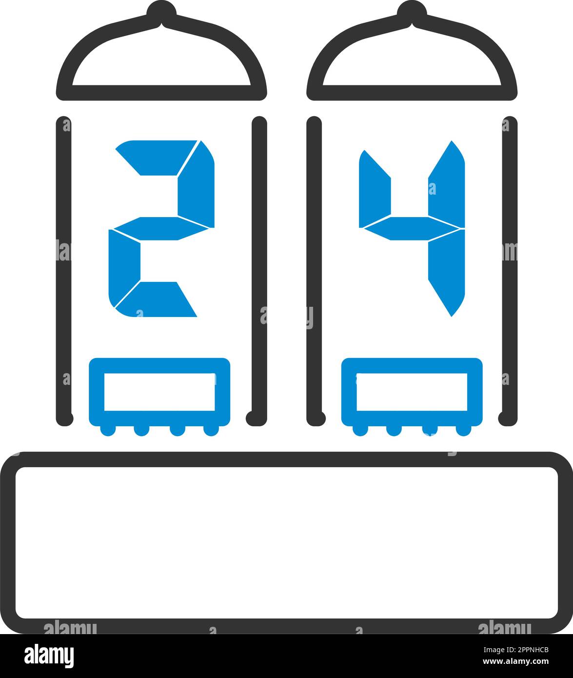 Electric Numeral Lamp Icon Stock Vector