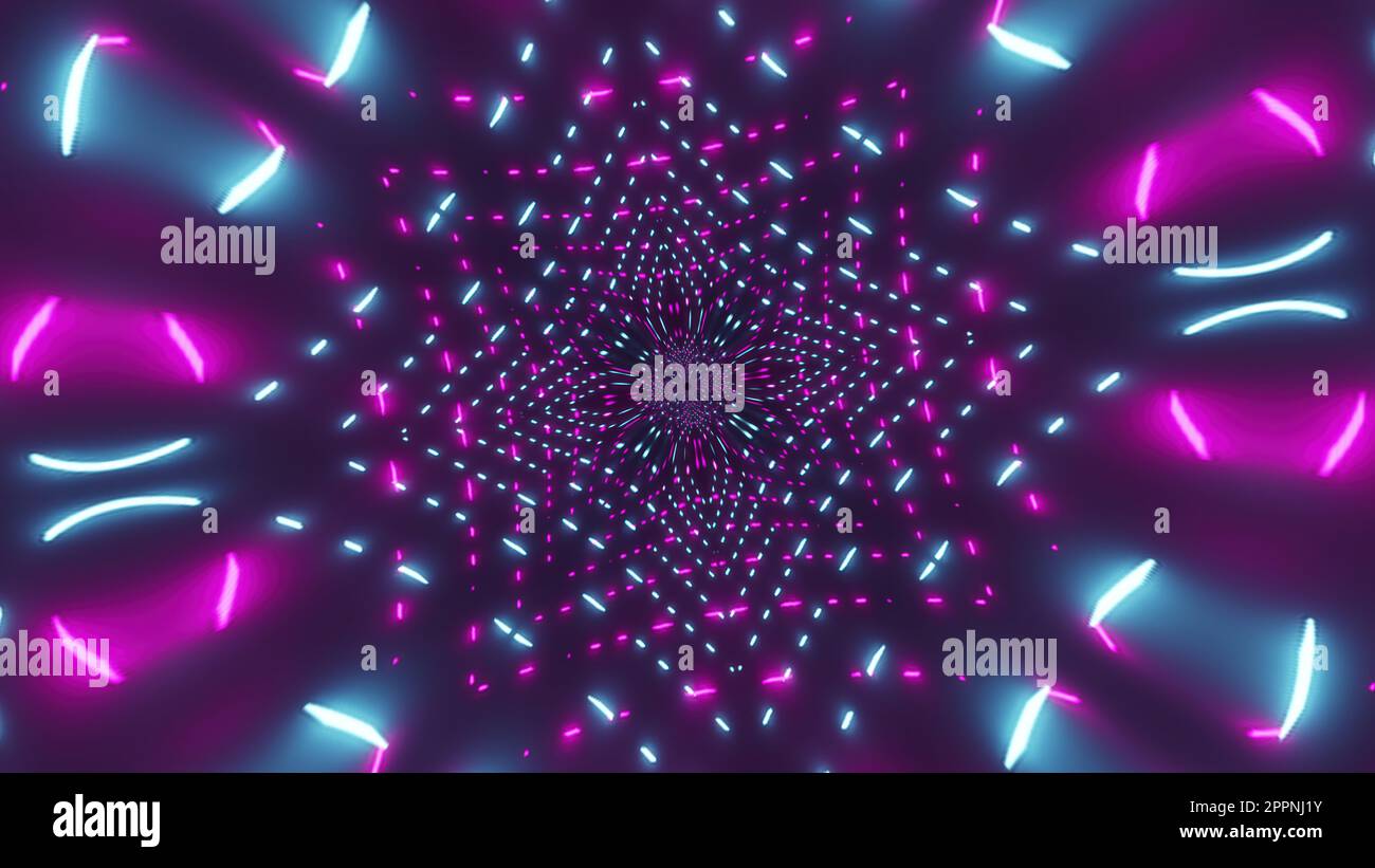 Technology neon tunnel. Computer generated 3d render Stock Photo - Alamy