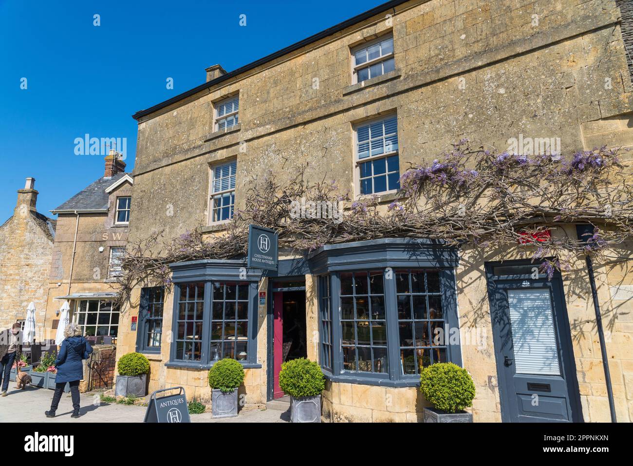 Cheltenham House Antiques shop in the pretty Cotswold village of Broadway in Worcestershire