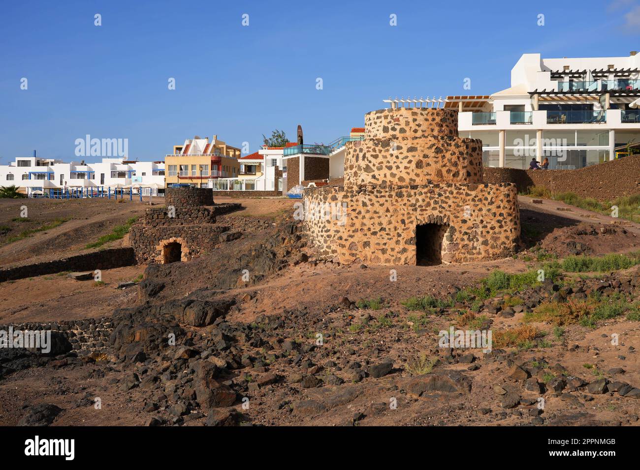 Old lime kilns made out of stone and constituted of a round stepped