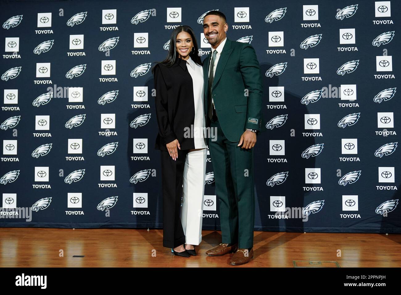 Philadelphia Eagles quarterback Jalen Hurts and Bryonna Rivera Burrows