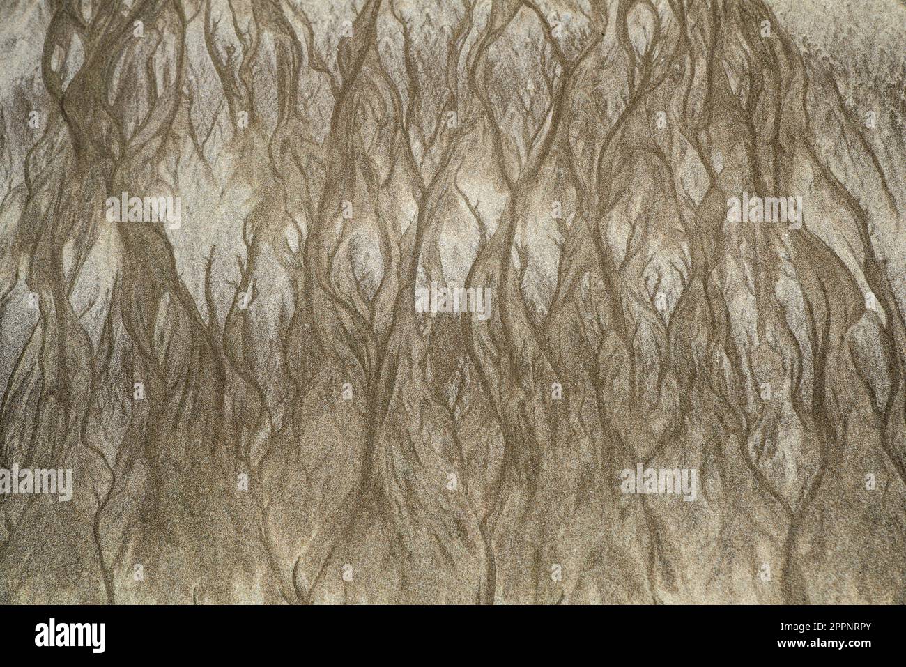 Patterns in the sand on a beach sand left by the sea as the tide went out Stock Photo