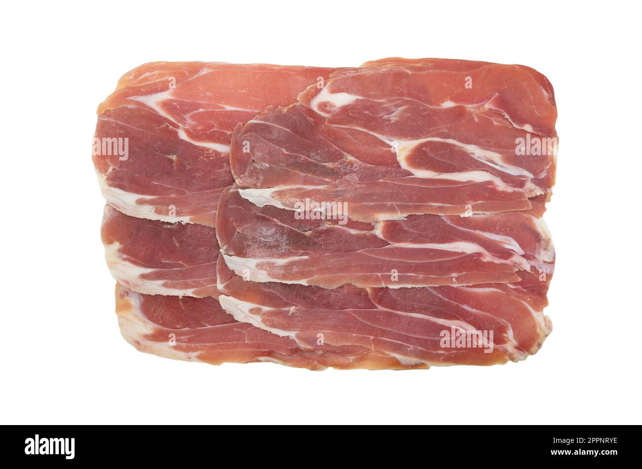 Jamon serrano. A Spanish ham isolated on white background. Traditional