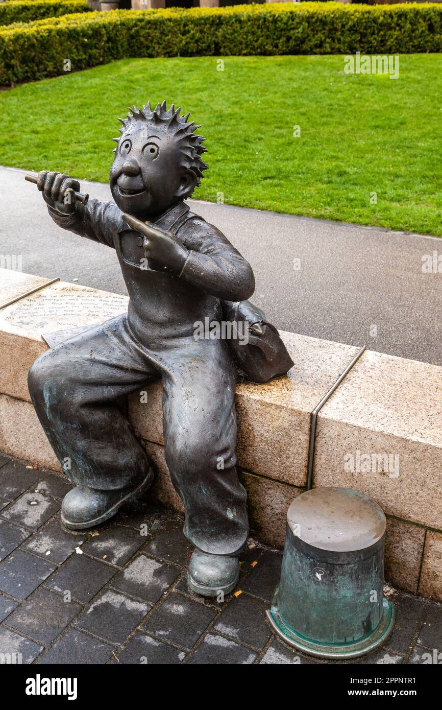 Statue of DC Thomson Comic Character Oor Wullie in Dundee Scotland