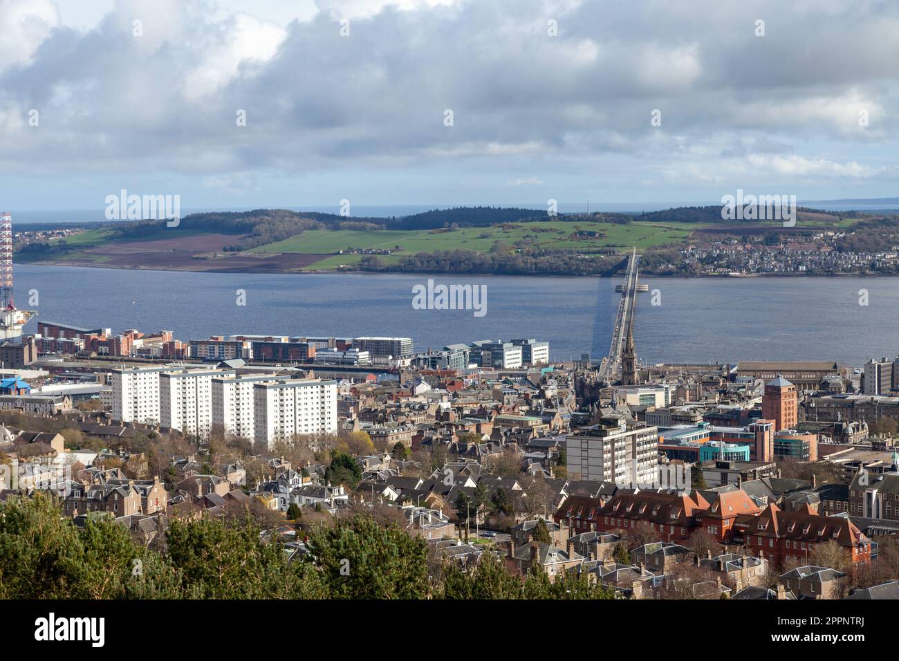 Dundee City from Dundee Law Stock Photo