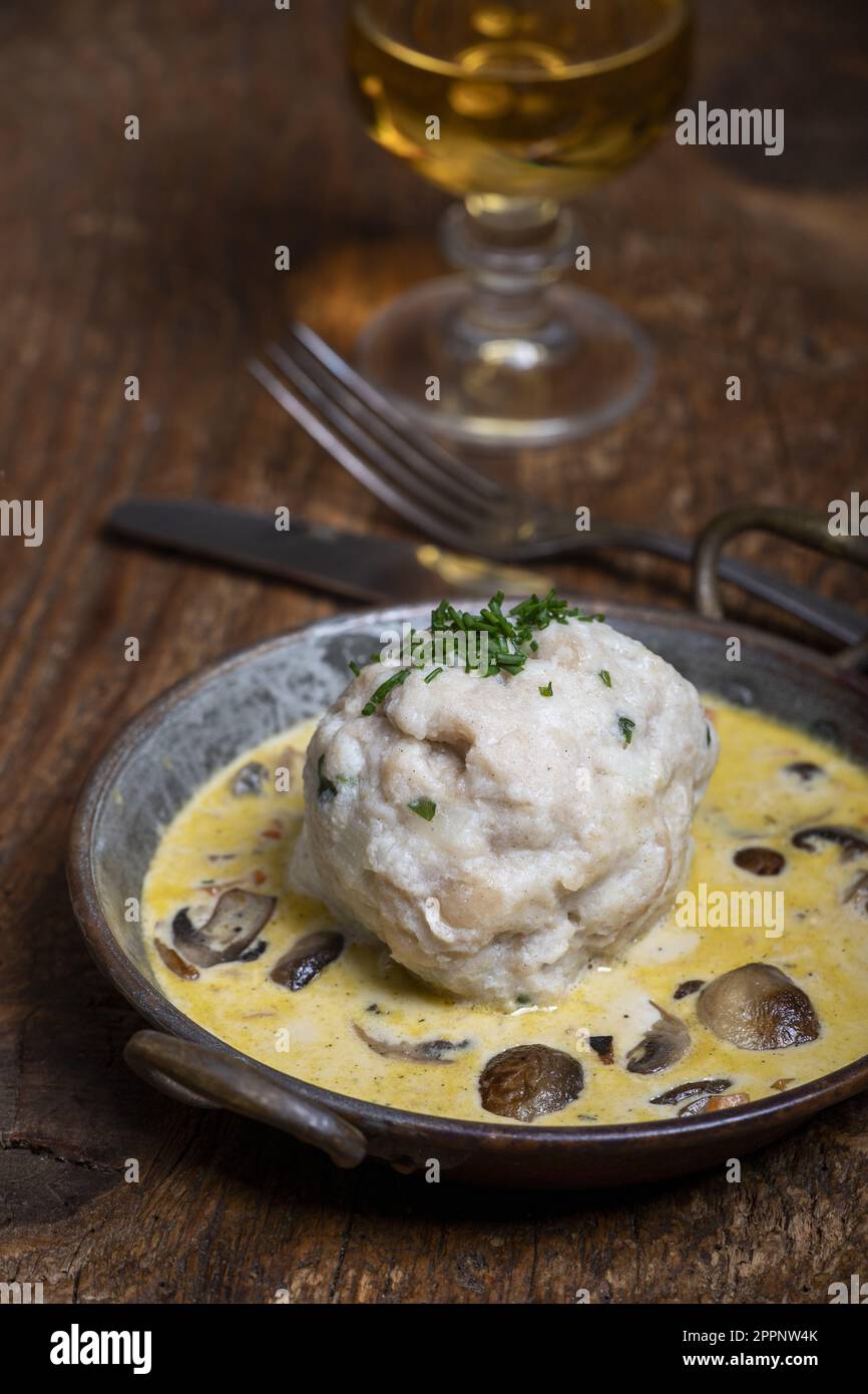 Bread Dumplings In Mushroom Sauce Stock Photo