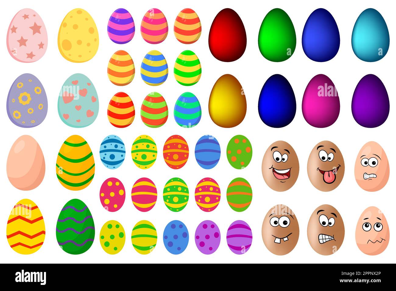 Easter egg set isolated on white background Stock Vector Image & Art ...