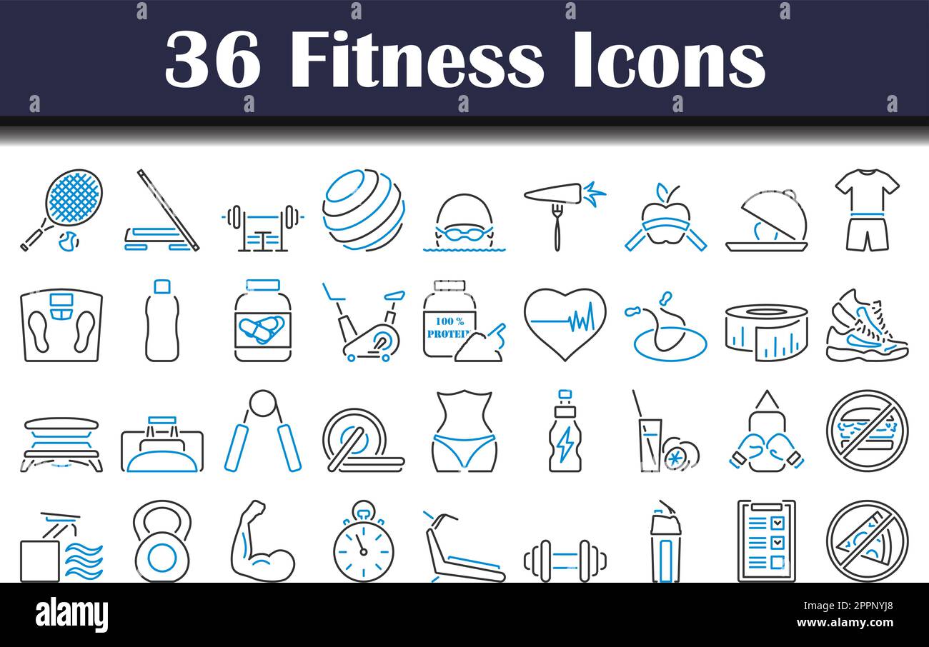 Fitness Icon Set Stock Vector Image & Art - Alamy