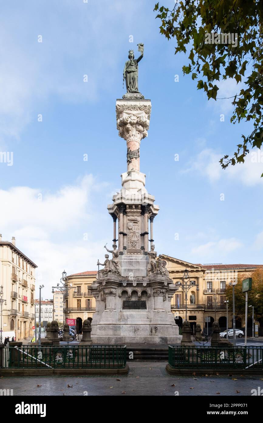 Monument to the Fueros, Paseo de Sarasate, Pamplona, Basque Country
