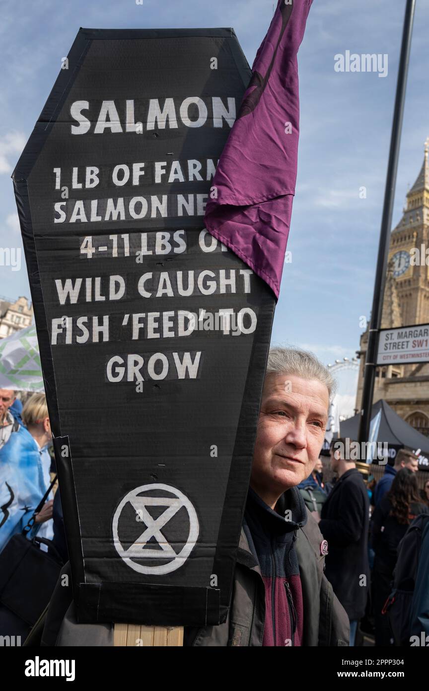 On April 22nd, Earth Day, activists from all over Britain met in Parliament Square to demand the government does more to deal with climate change. Pro Stock Photo