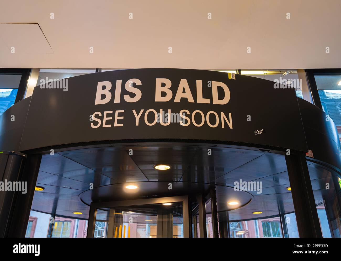 Frankfurt am Main, Germany - January 29, 2023: German and english  inscription Bis bald-See you soon - the entrance of MyZeil shopping mall  Stock Photo - Alamy