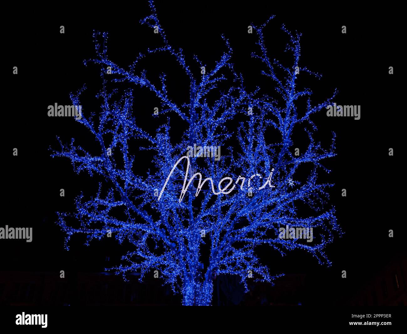 Christmas and New Year decorations at a traditional Advent fair in