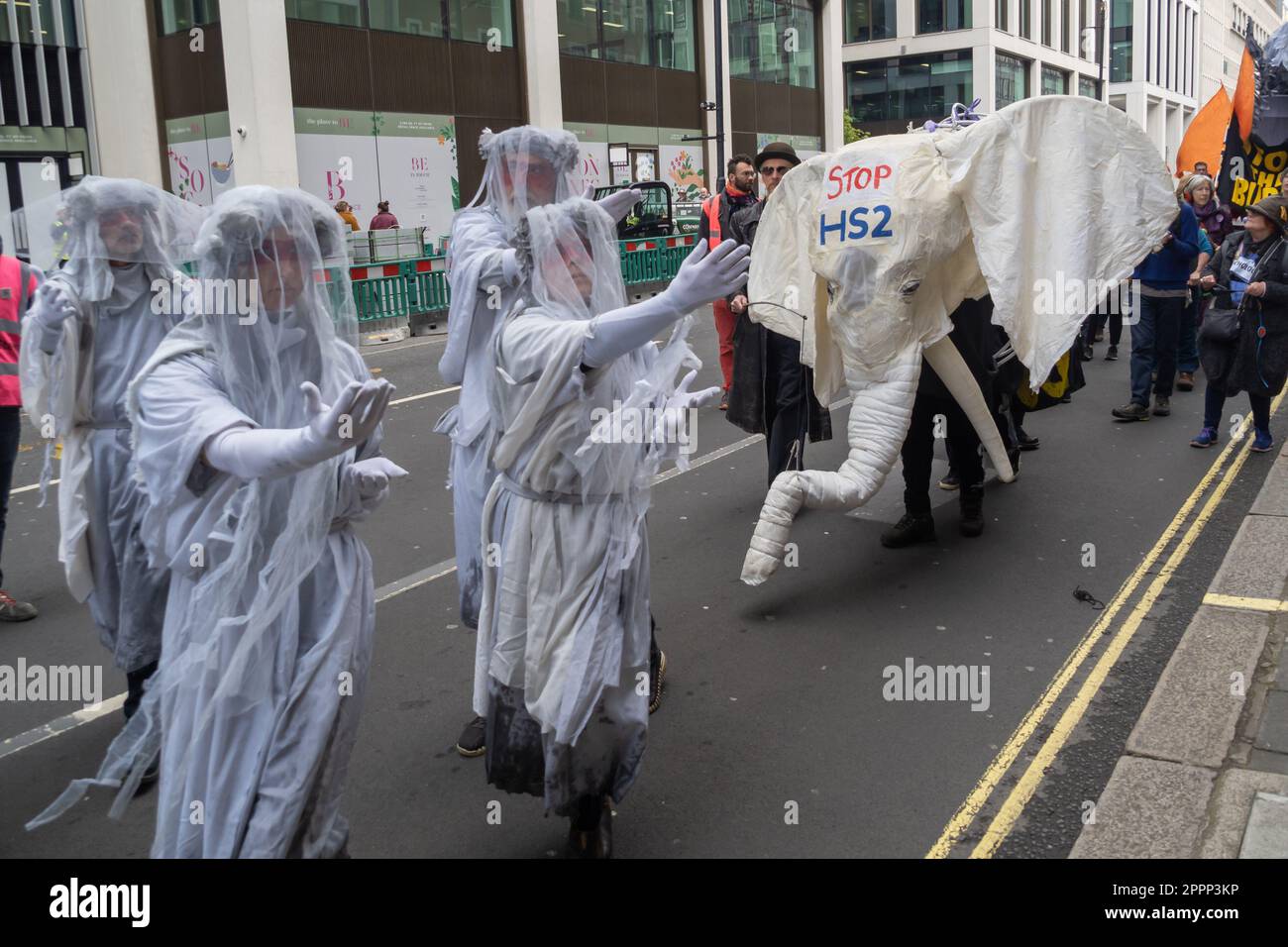 London, UK. 24 Apr 2024. A procession set off from the Department for