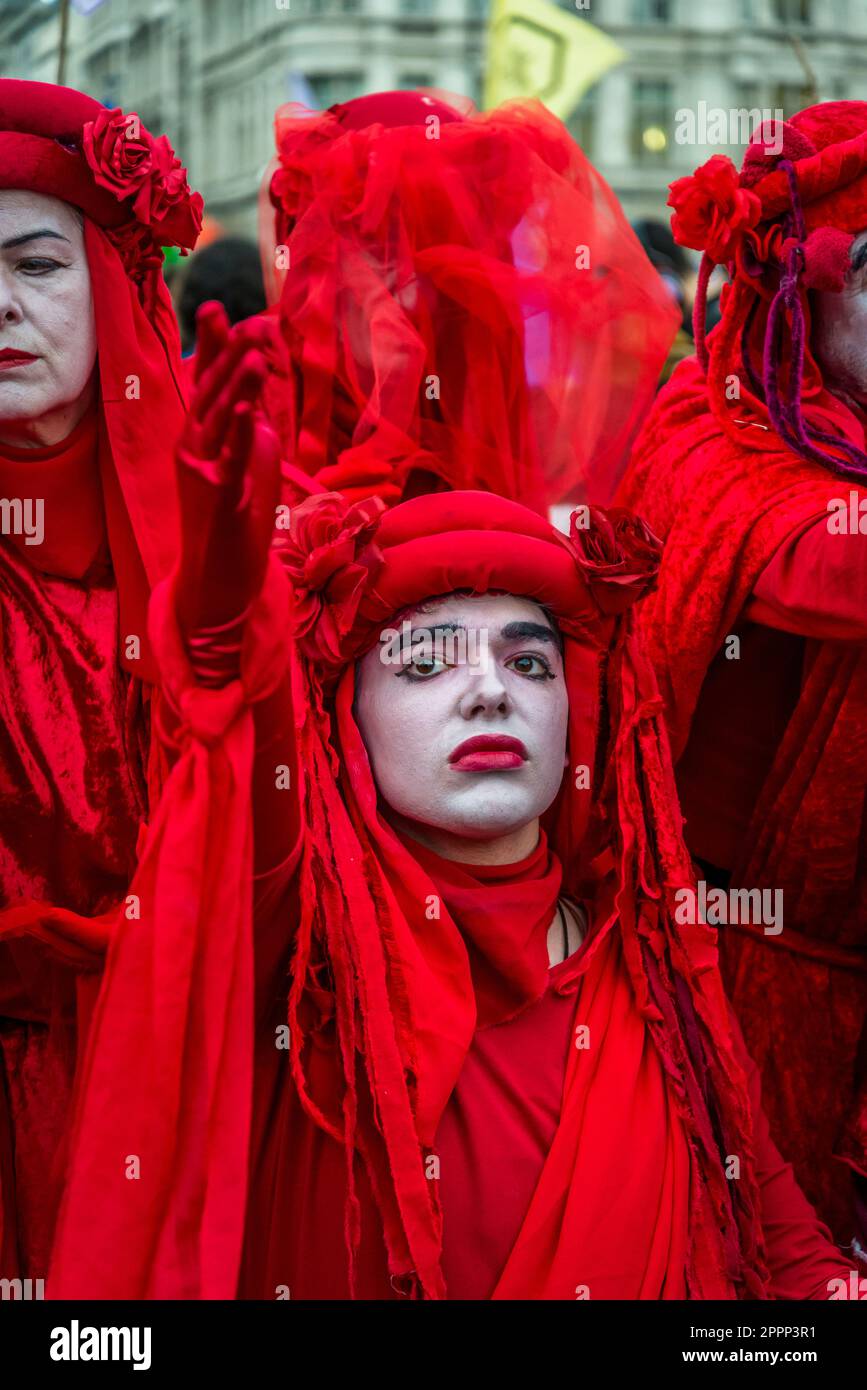 Red Rebels, Extinction Rebellion protest fighting for climate justice