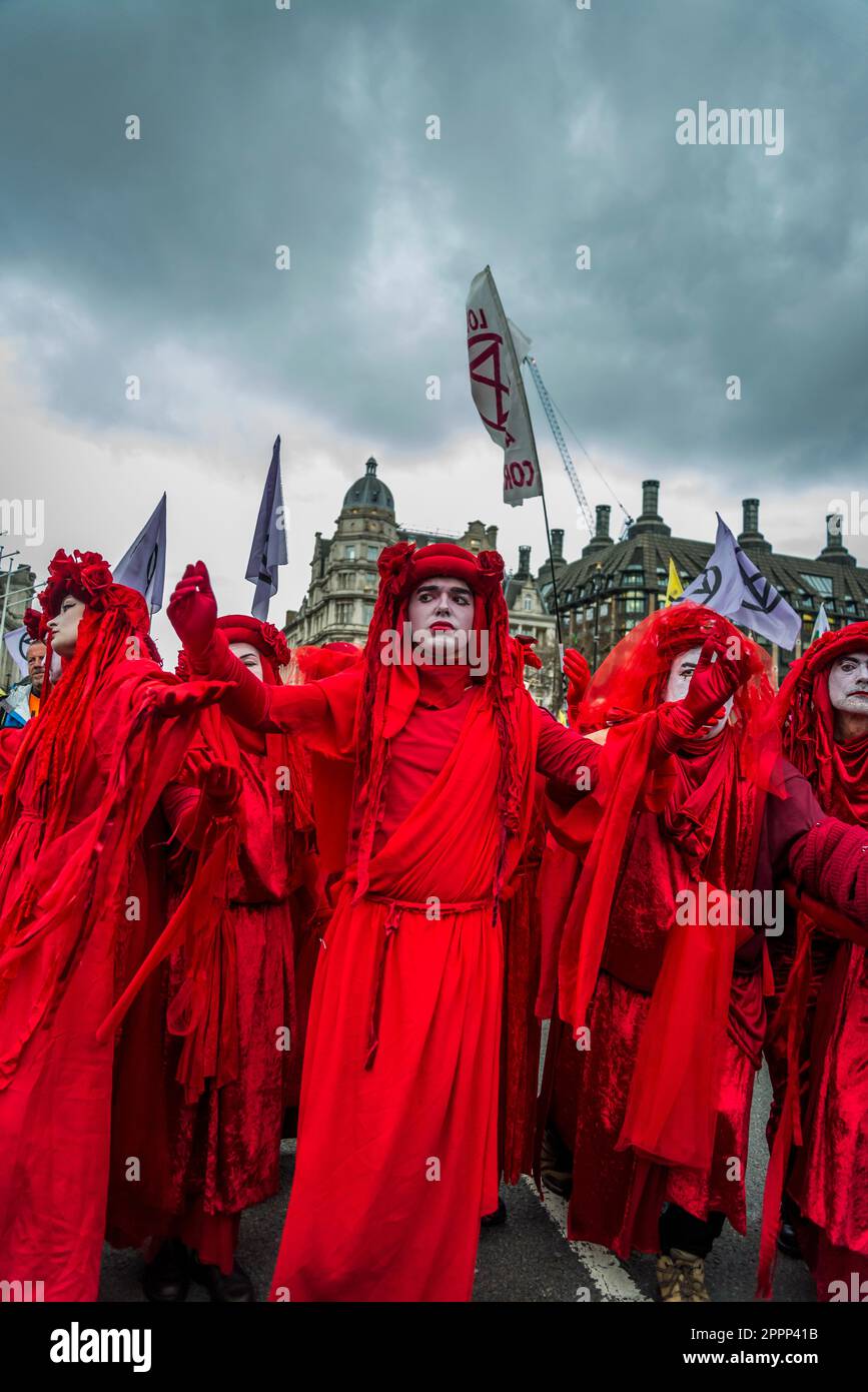 Red Rebels, Extinction Rebellion protest fighting for climate justice