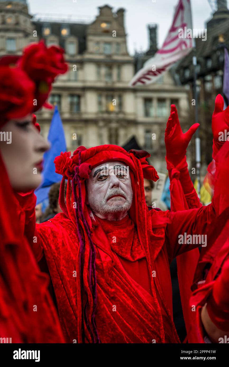 Red Rebels, Extinction Rebellion protest fighting for climate justice