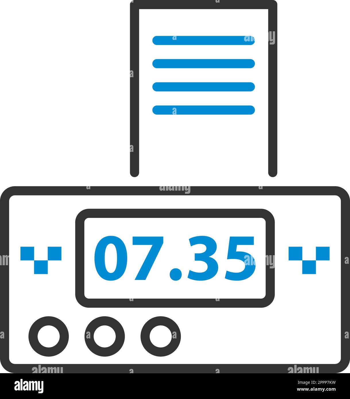 Taxi Meter With Receipt Icon Stock Vector