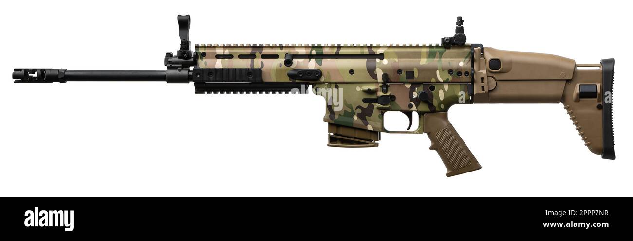 Modern automatic rifle isolated on white background. Weapons for police ...