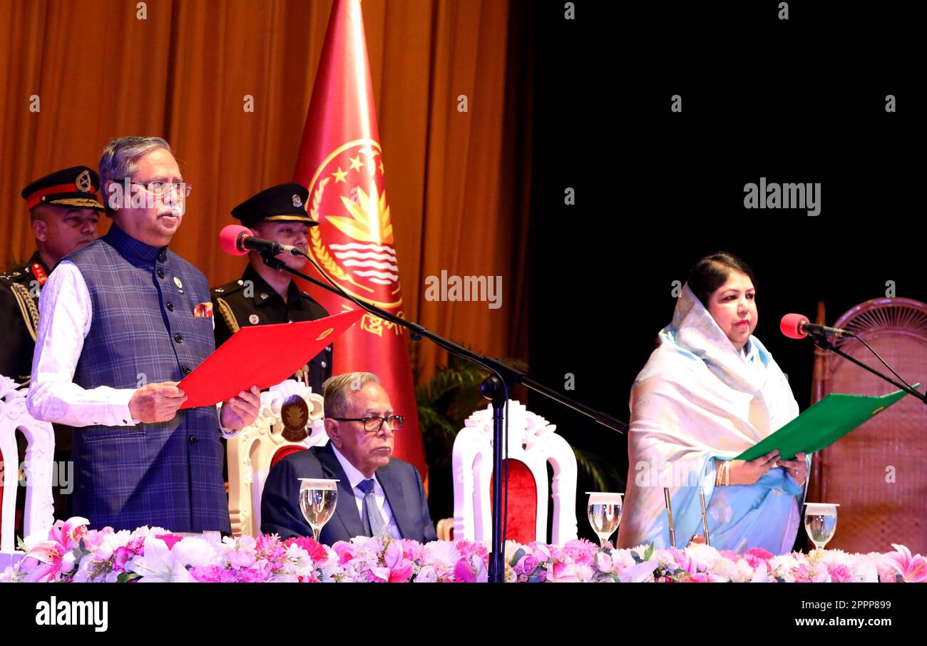 Dhaka, Bangladesh. 24th Apr, 2023. Mohammed Shahabuddin Chuppu (1st L