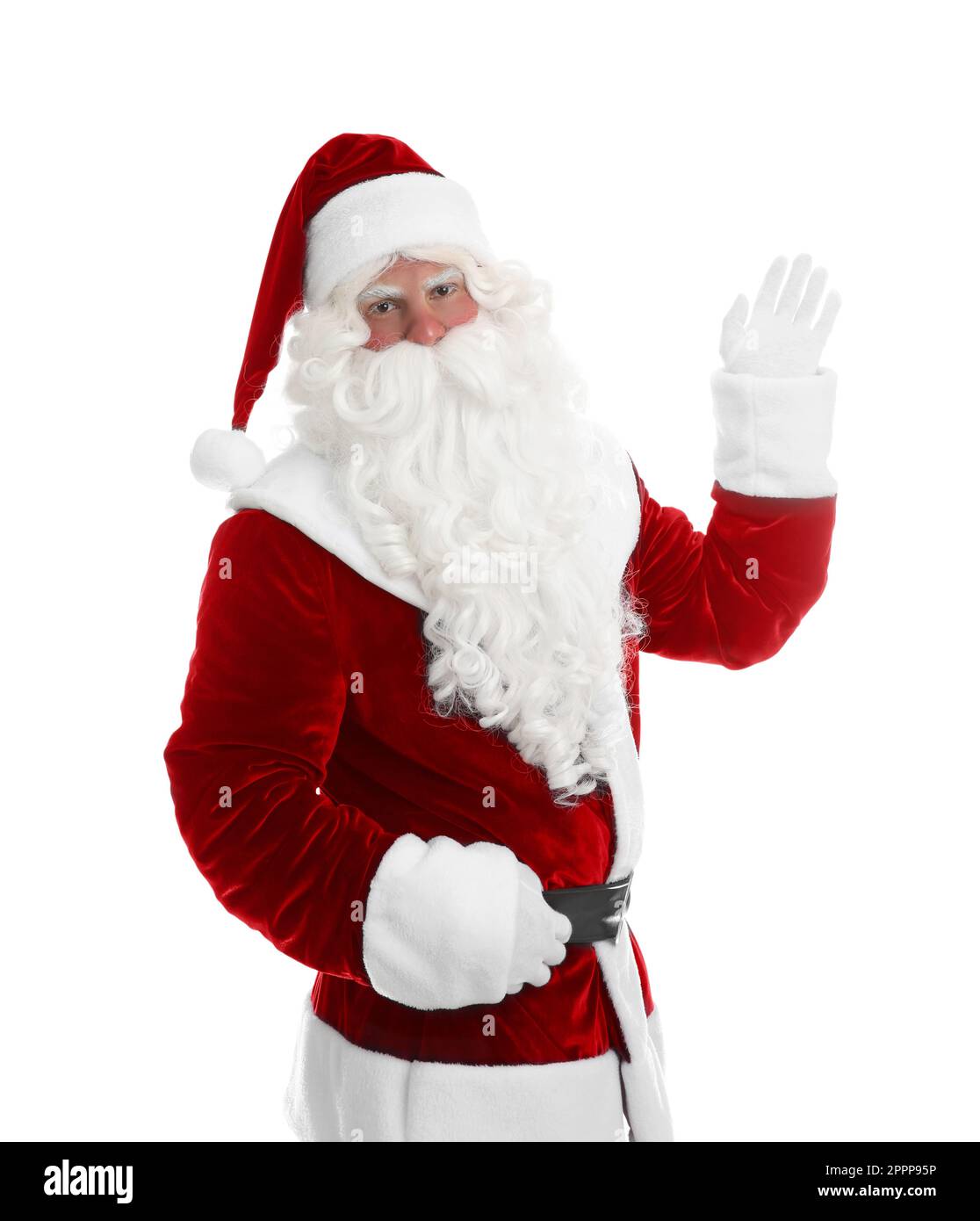 Portrait of Santa Claus on white background Stock Photo - Alamy