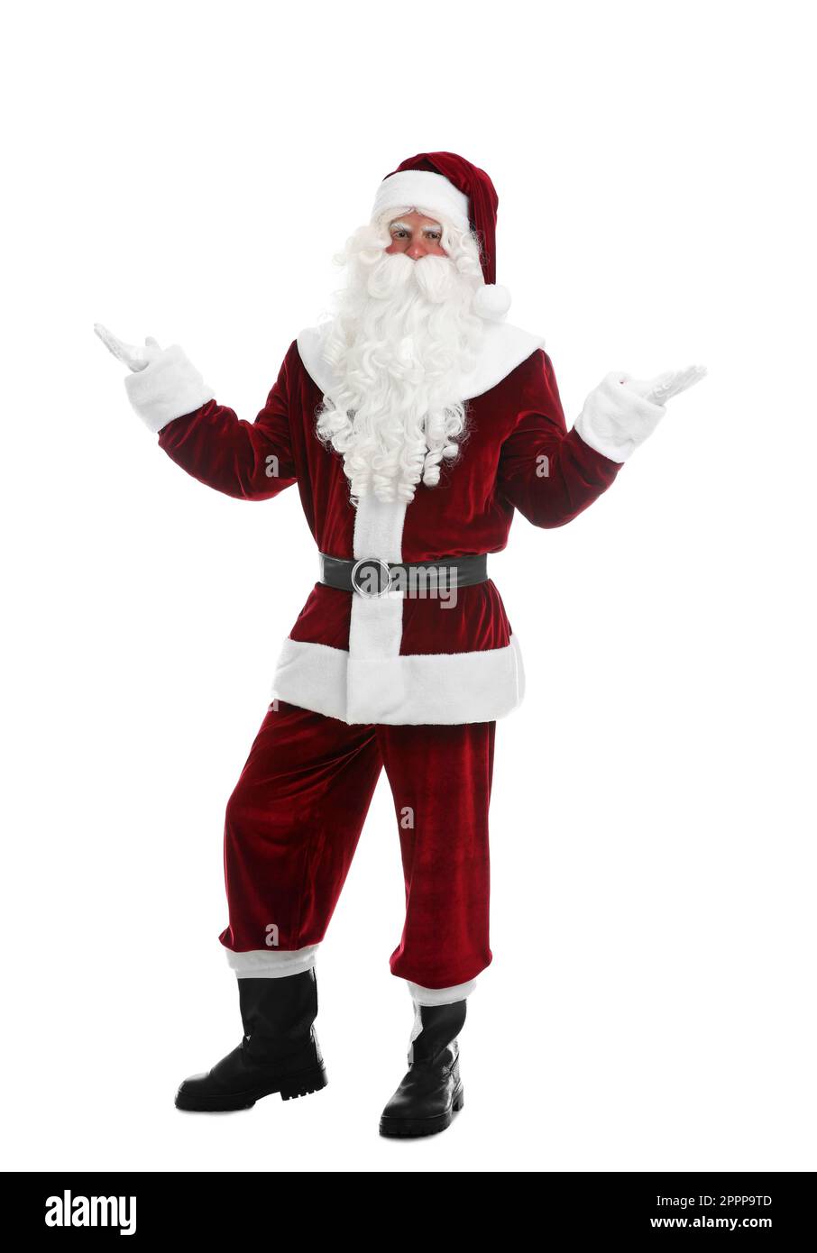 Full length portrait of Santa Claus on white background Stock Photo - Alamy