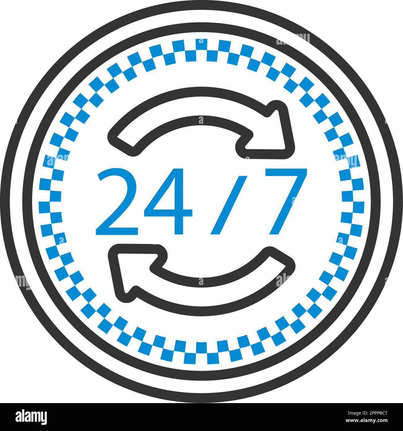 24 Hour Taxi Service Icon Stock Vector
