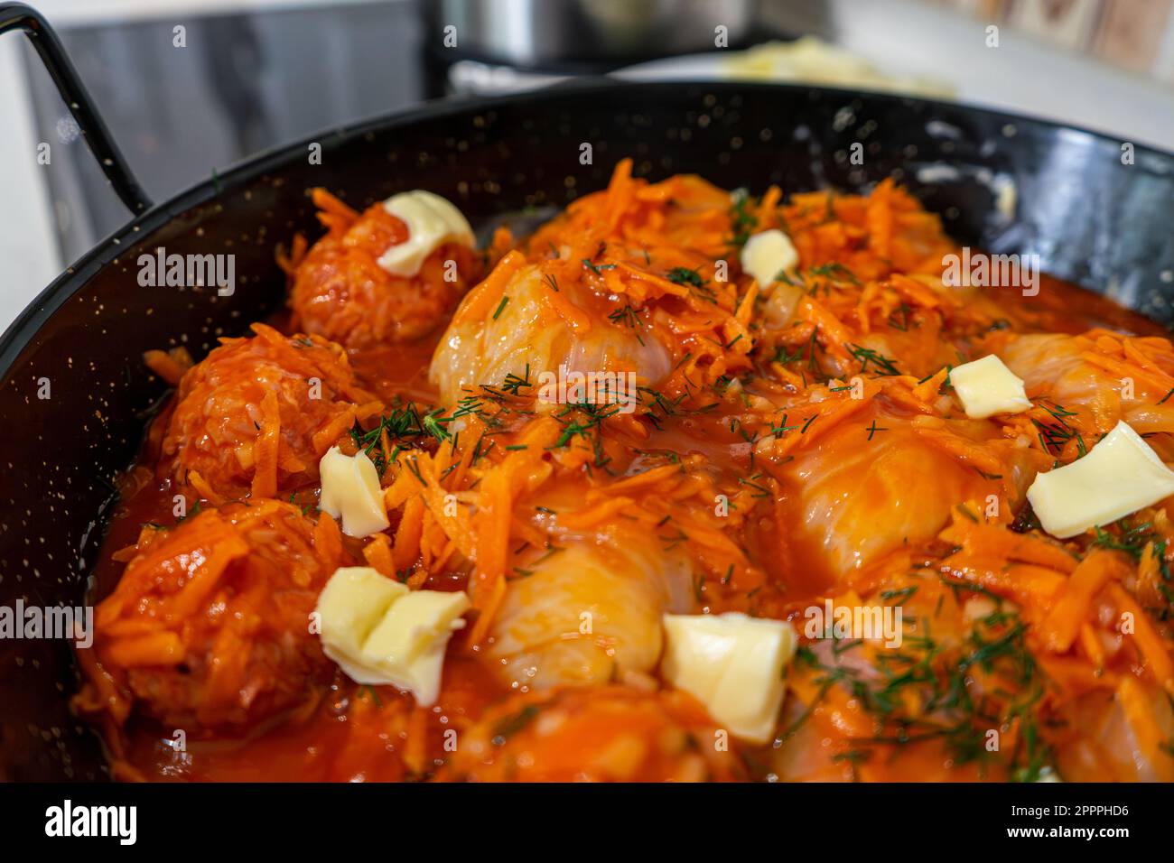 Ukrainian Rice Traditional Ukrainian raw (unprepared) stuffed cabbage rolls with meat ...