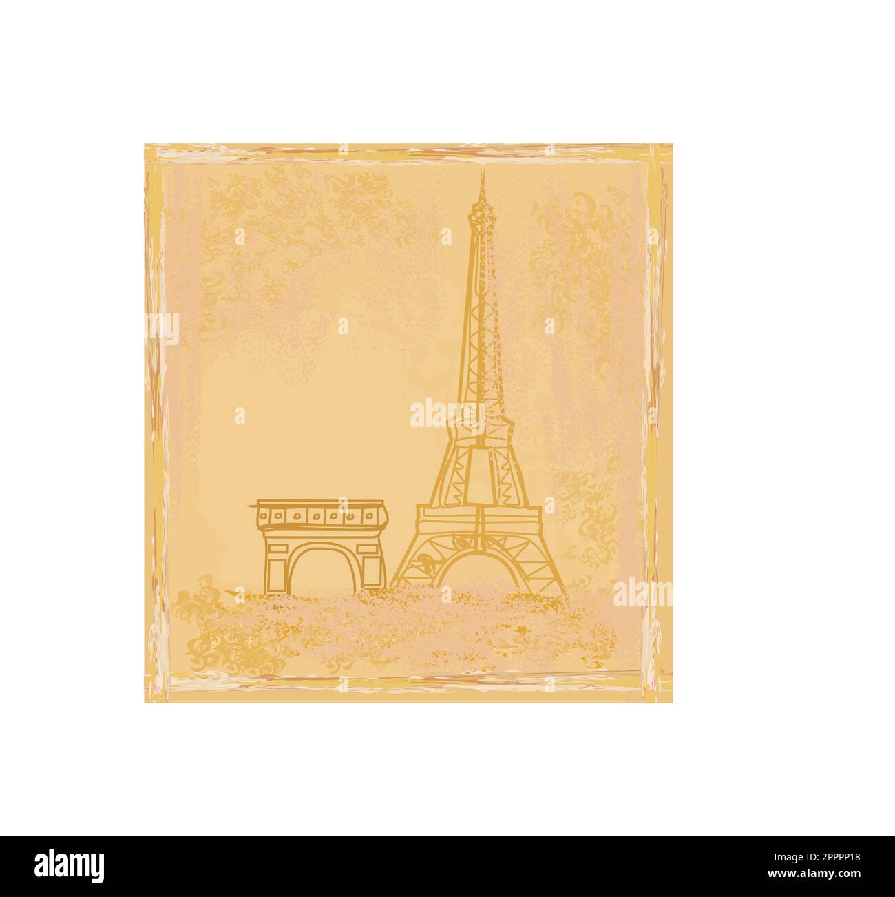 vintage retro Eiffel card Stock Vector